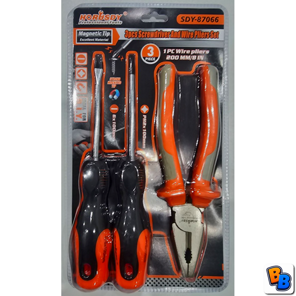 3pcs Screwdriver and Wire pliers Set