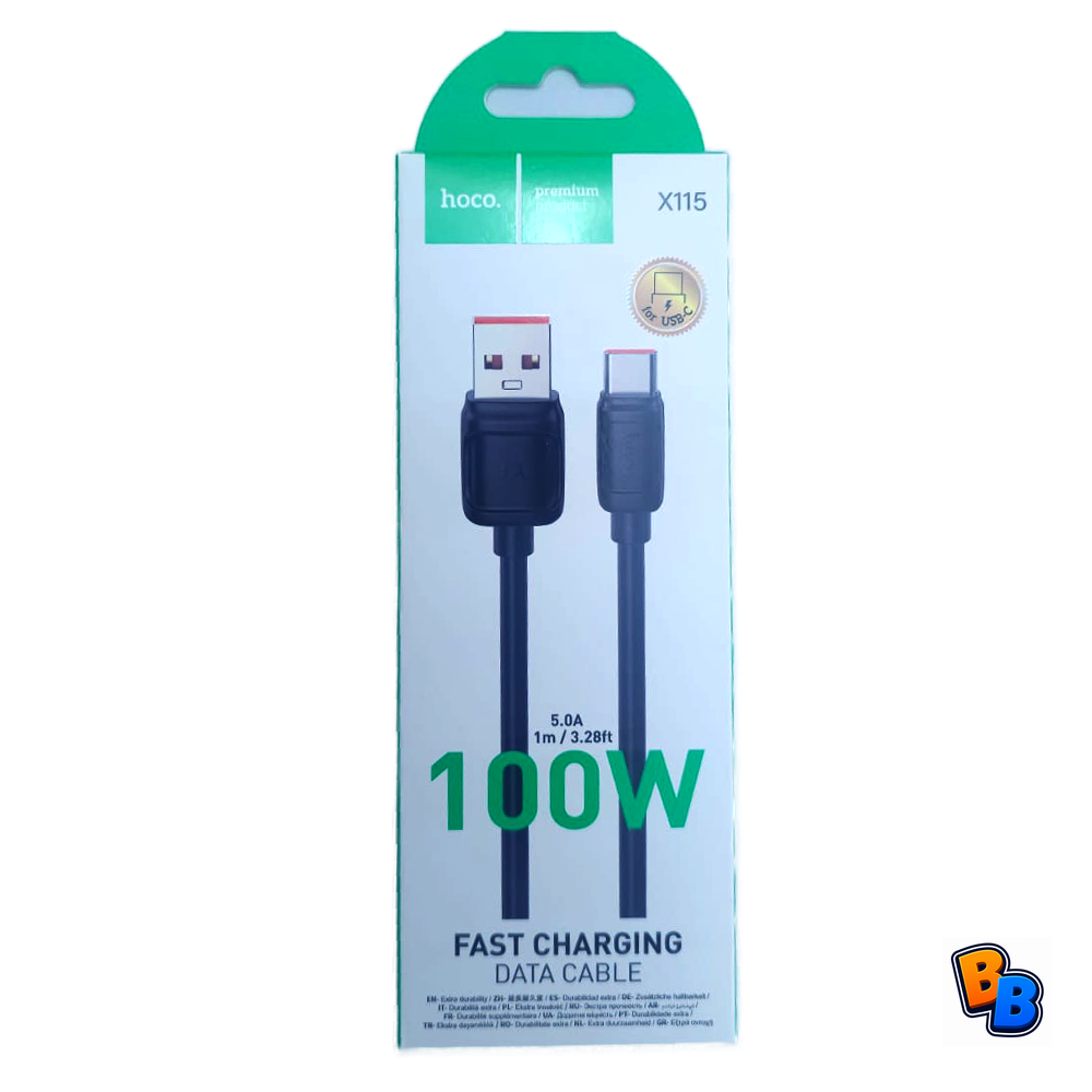 Hoco X115 Surpass 100W Fast Charging Cable Type-C - Black