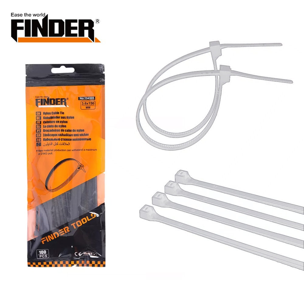 3.6x150MM Nylon cable tie White
