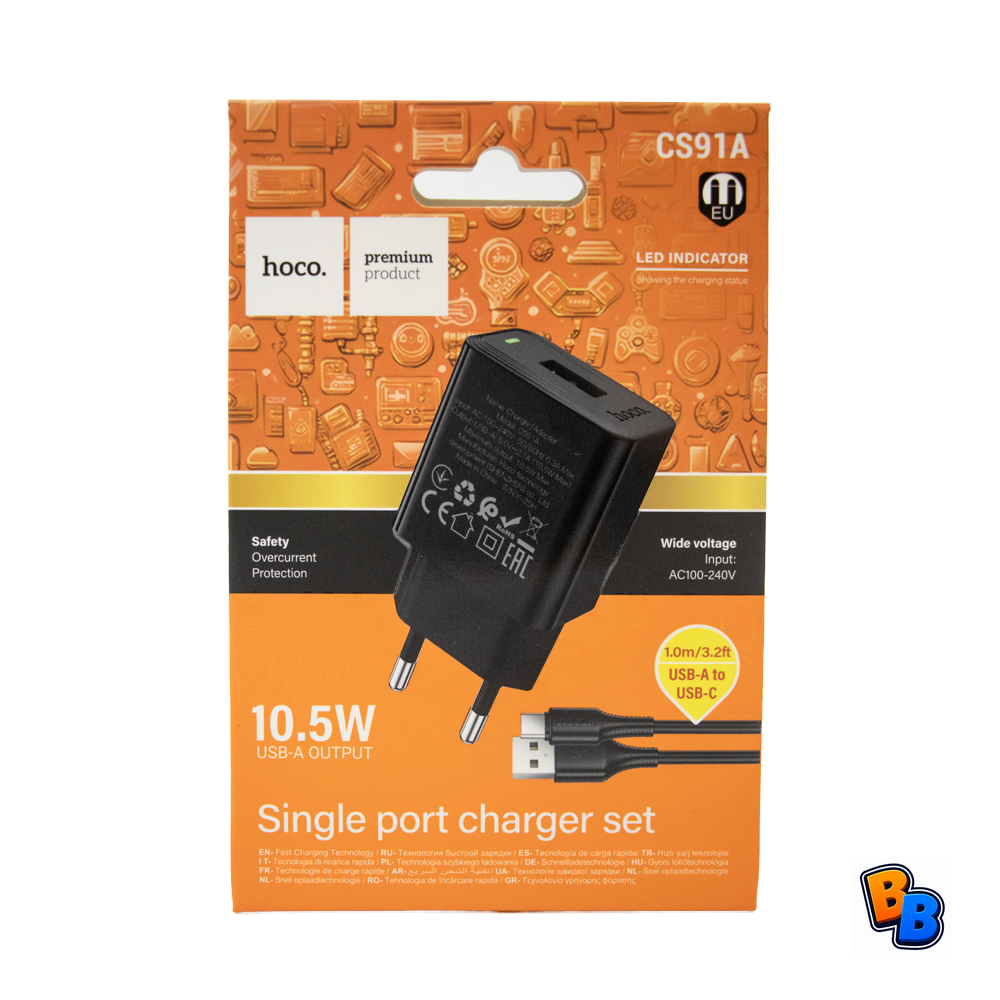 Hoco CS91A Leader Single Port Charger Set Type-C