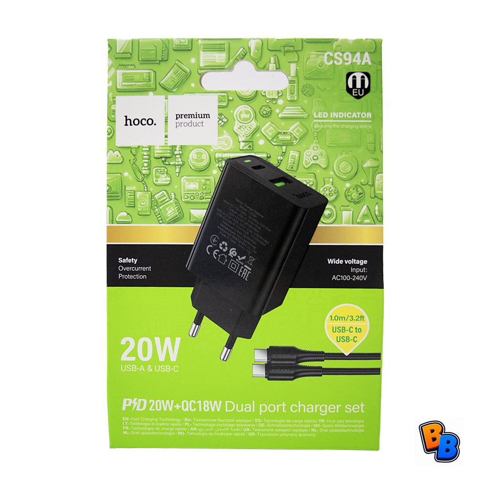 Hoco CS94A Leader PD20W+QC3.0 Charger Set C to C