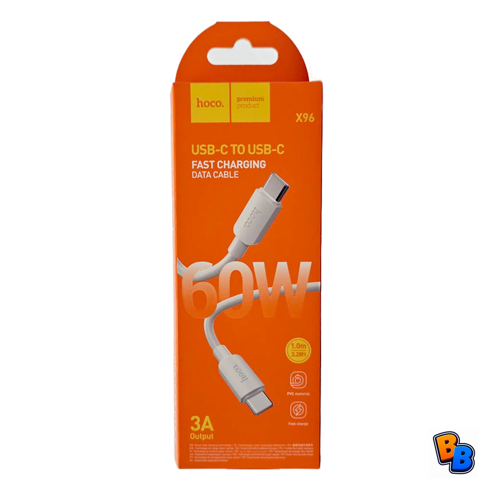Hoco X96 Hyper 60W Fast Charging Cable Type-C to Type-C - White