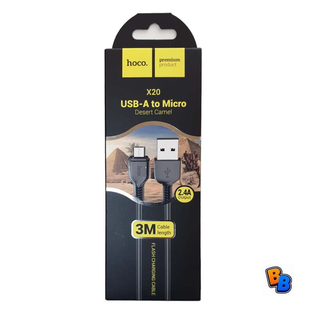 Hoco X20 Flash Micro Charging Cable 3M Black