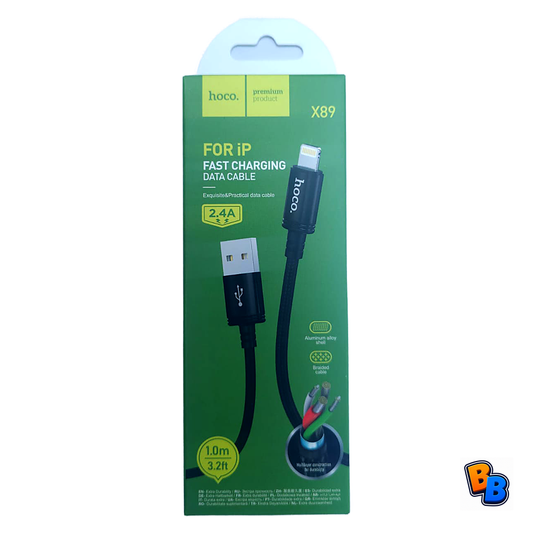 Hoco X89 Wind Charging Data Cable iPhone - Black