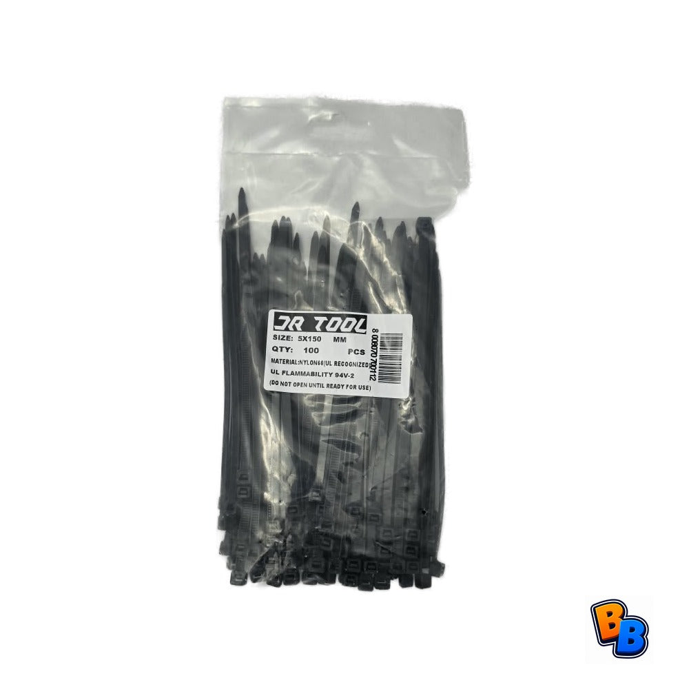 Black & white cable ties 5#150 4.6mm