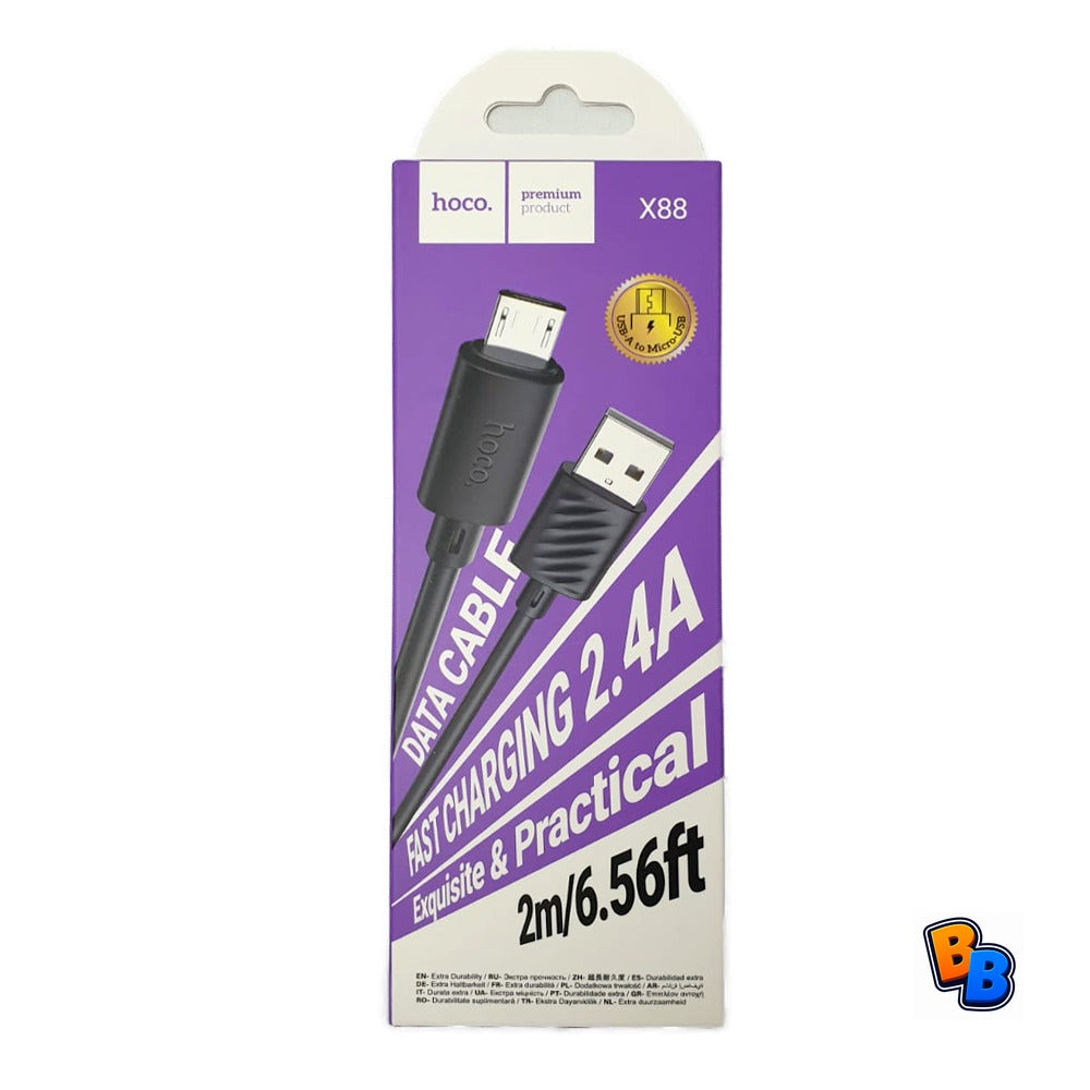 Hoco X88 Gratified Charging Data Cable for Micro (L =2M) (Packaged)