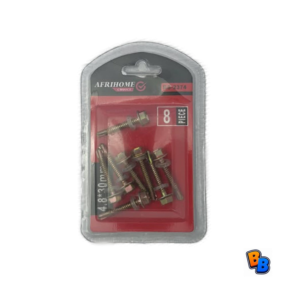 Hex bolt w/ clear washer 4.8*30 (8 nails)