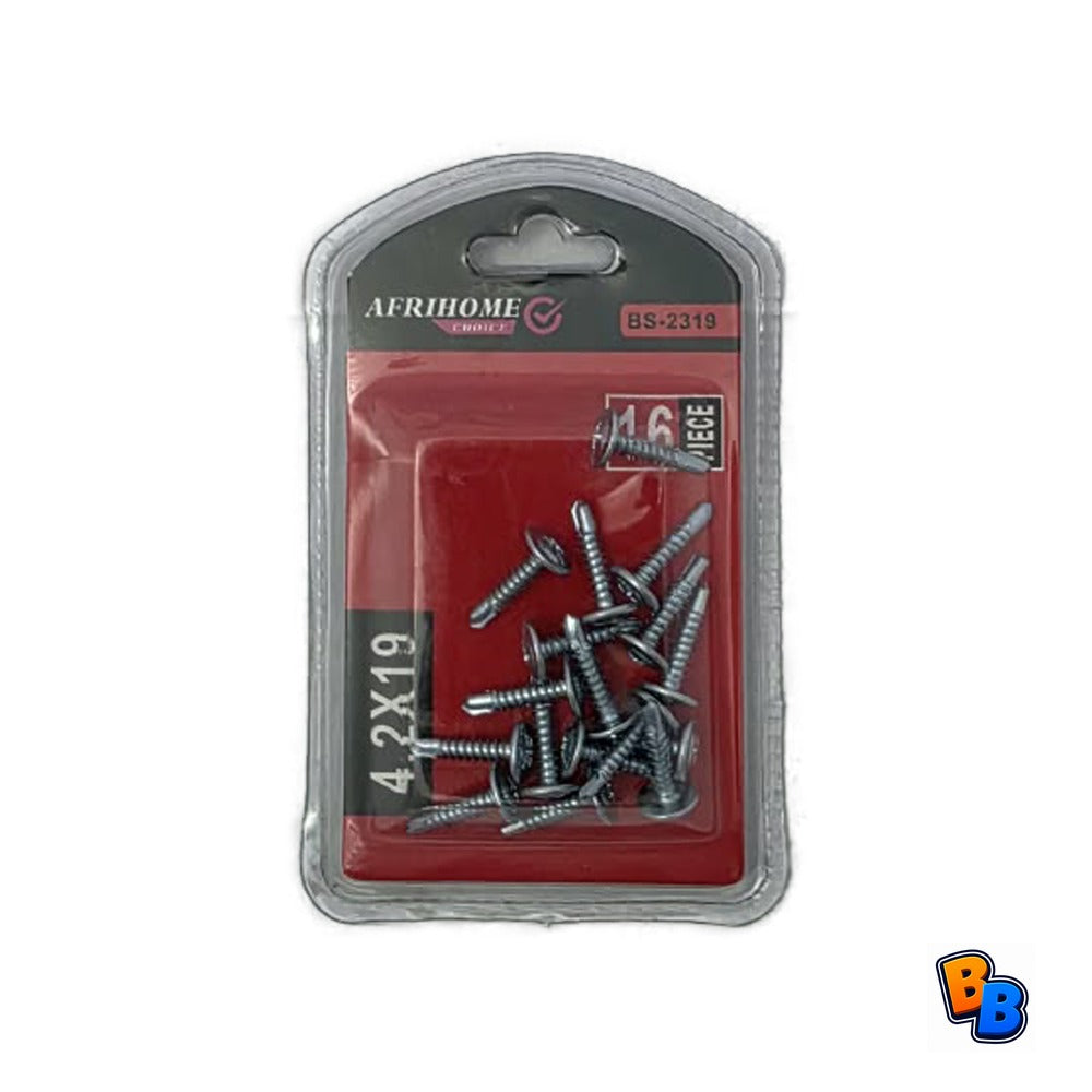 Blue/white zinc self-drill screw 4.2*19 (16pcs)