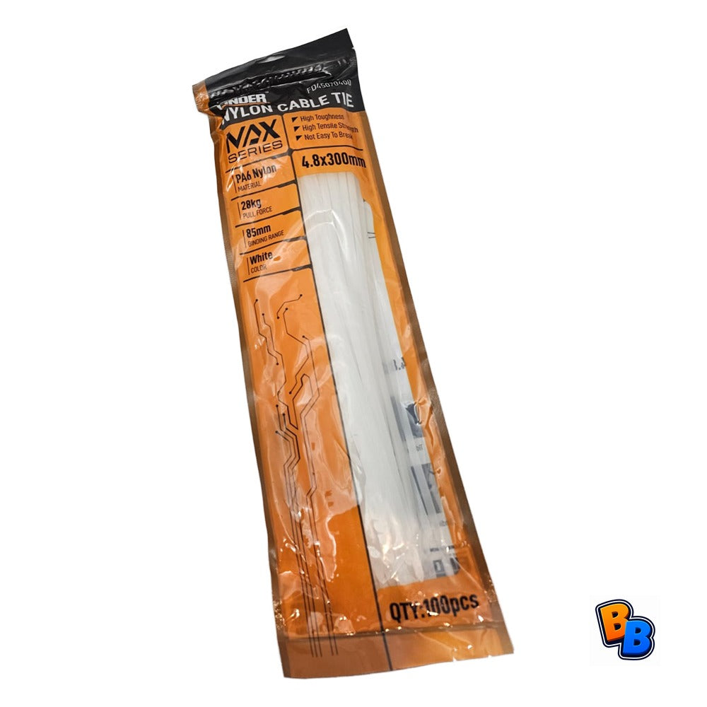White Nylon Cable Tie M4.8*30mm Finder