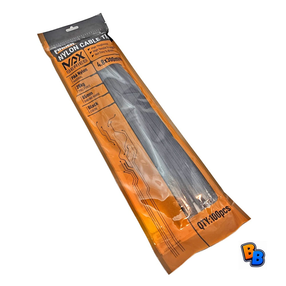 Black Nylon Cable Tie M4.8*300mm Finder