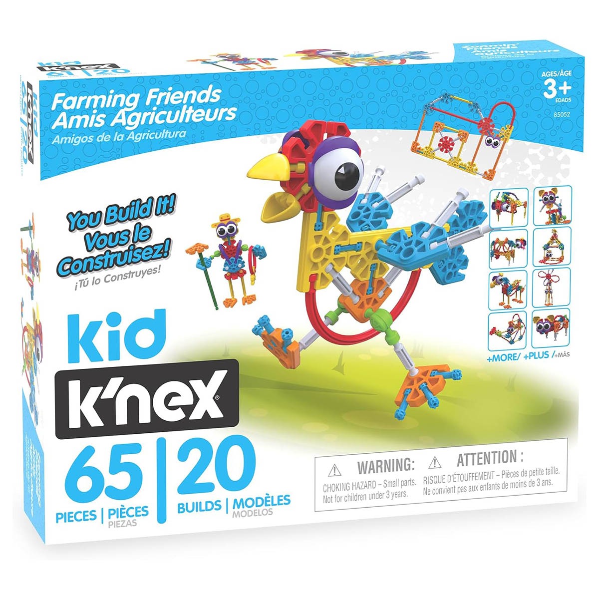 Kid KNEX Farmin' Friends 61Pc/20 Model Building Set