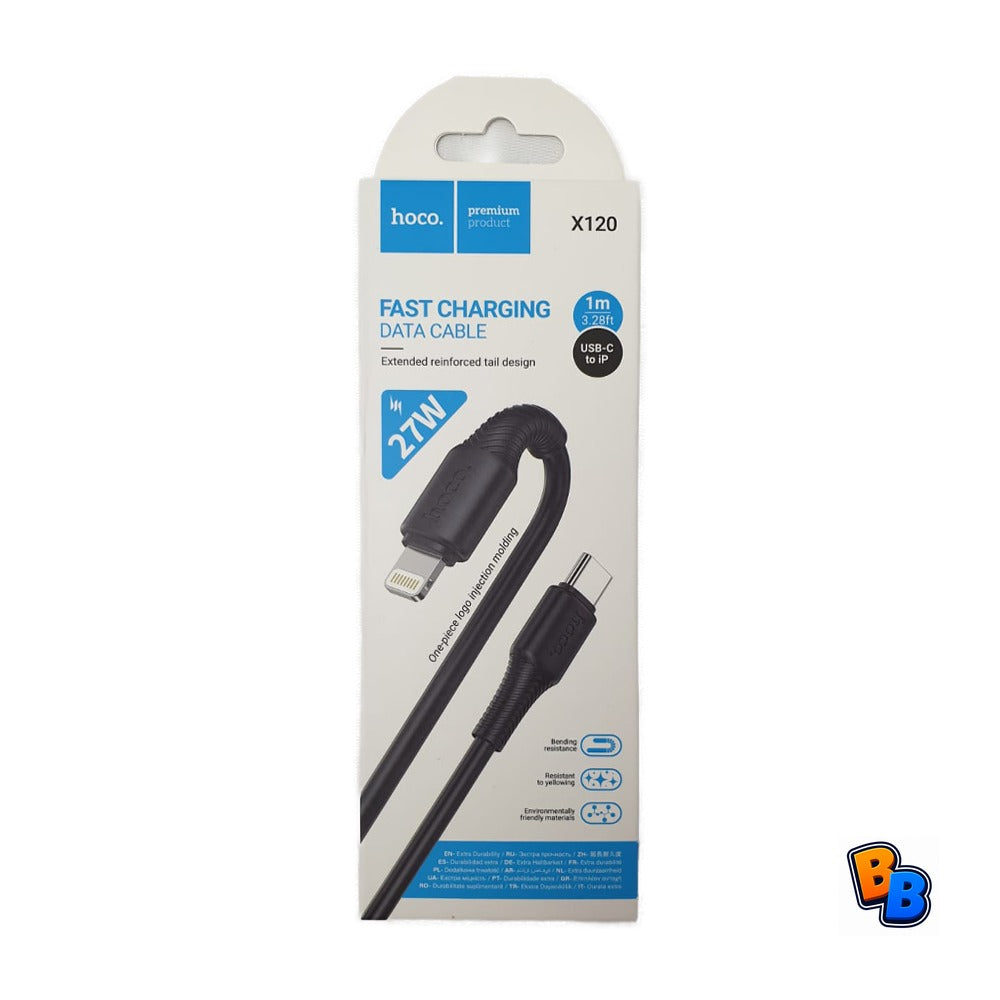 Hoco X120 Benefico PD27W Charging Data Cable iP Black