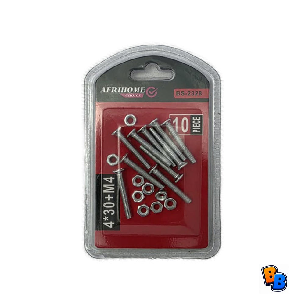 Countersunk machine screw + M4 nut 4*30
